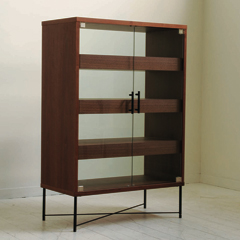 Threes Glass Cabinet - walnut